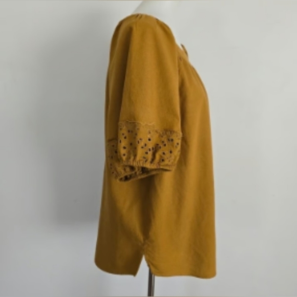 #043 Sz L Old Navy Mustard Blouse - Picture 6 of 11